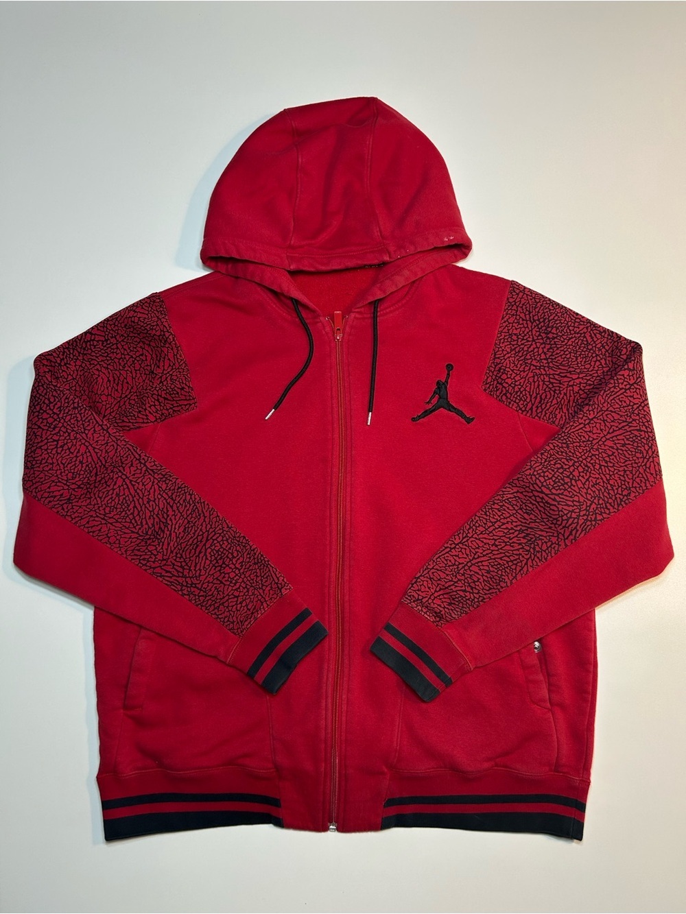 Jordan Red Elephant Print Varsity Cement Full Zip Hoodie Mens